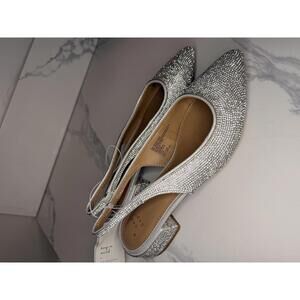 A New Day Elle Sling Back Silver Rhinestone Heels Size 7 NIB